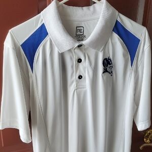 DUKE Knights Apparel Proedge Blue Devil Large White Polo with Navy Logo